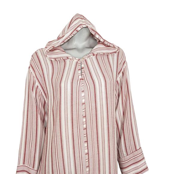 PIETSIE Women's Hoodie Caftan Dress Red Striped Size Small - Picture 9 of 10